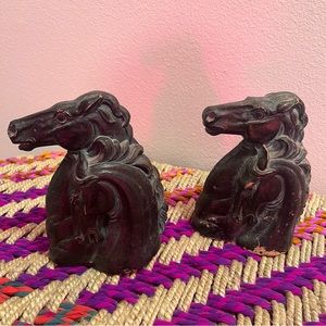 Syroco Wood Equestrian Bookends, Horses (Includes 2)